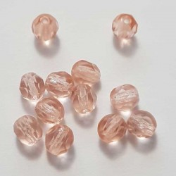 Perle Facette Ovale 06 x 06 mm N°05 Rose 01