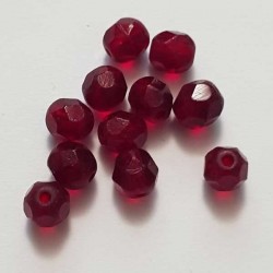 Perle Facette Ovale 06 x 06 mm N°09 Rouge 02
