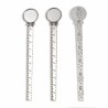 2 marque-pages règle cabochon 20 mm N°03 Argent