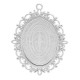 Support cabochon Ovale de 40 X 30 mm Argent