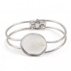 1 Bracelet support cabochon + 1 cabochon verre 25mm N°02