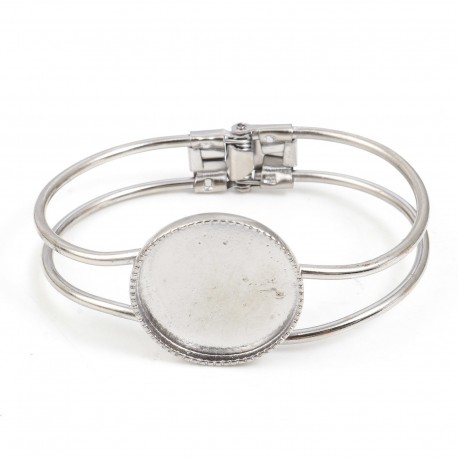 1 Bracelet support cabochon + 1 cabochon verre 25mm N°02