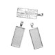 Support cabochons de 25 X 10 mm argent, pendentifs cabochons 5666