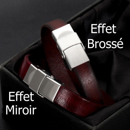 Fermoir clip griffe pour cuir 06 mm de large Brossé