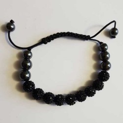 Bracelet Shamballa Perle Strass Et Hématite