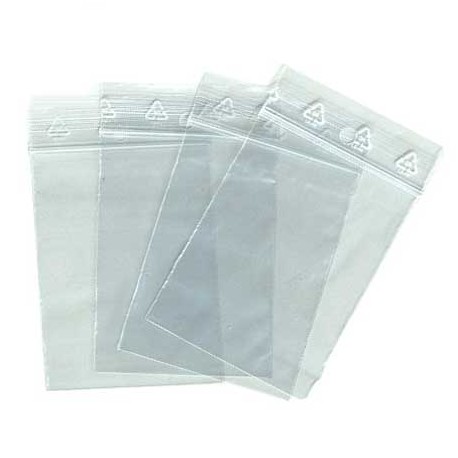 10 sachets zip plastique transparent