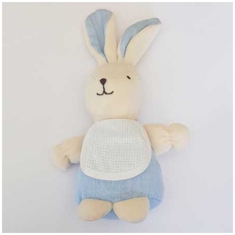 Doudou à broder Lapin Uni Bleu