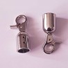 Embout à coller pour cordon 15 mm avec mousqueton Argent Vieilli ou Doré
