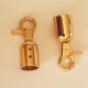 Embout à coller pour cordon 15 mm avec mousqueton Argent Vieilli ou Doré
