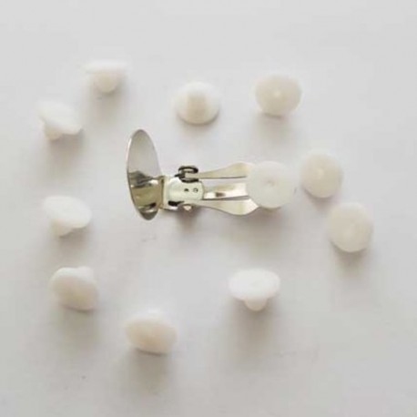 10 protections pour boucle d'oreille clips caoutchouc blanc