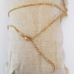 Collier N°19-02 en acier inoxydable 45 cm Doré