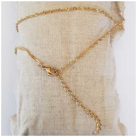 Collier N°19-02 en acier inoxydable 45 cm Doré