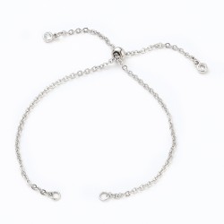 Bracelet Coulissant Acier Inoxydable Chaine N°02 Argent