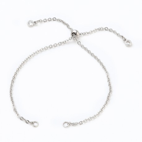 Bracelet Coulissant Acier Inoxydable Chaine N°02 Argent