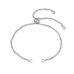 Bracelet Coulissant Acier Inoxydable Chaine N°06 Argent ou Doré