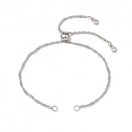 Bracelet Coulissant Acier Inoxydable Chaine N°06 Argent ou Doré