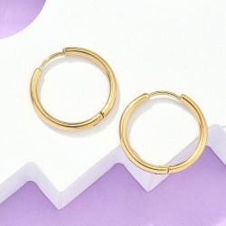 Support Boucle d'oreille Créole Huggie Acier Inoxydable Doré