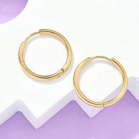 Support Boucle d'oreille Créole Huggie Acier Inoxydable Doré
