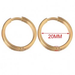 Support Boucle d'oreille Créole Huggie Acier Inoxydable Doré N°06-03 25 mm