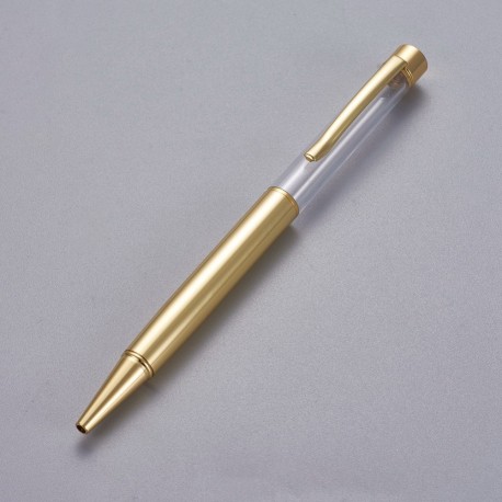 Stylo à décorer de perles tube vide à customiser doré or clair x 1 pièce