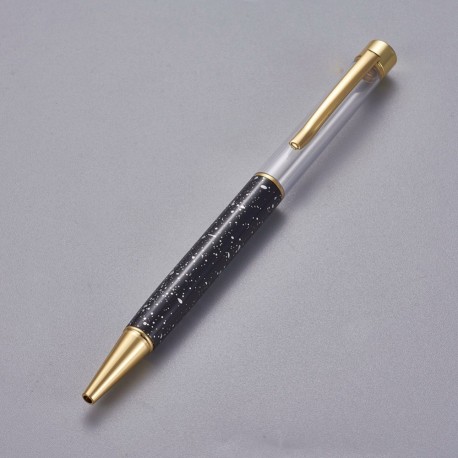 Stylo à décorer de perles tube vide à customiser doré or clair x 1 pièce