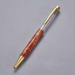 Stylo à décorer de perles tube vide à customiser doré or clair x 1 pièce
