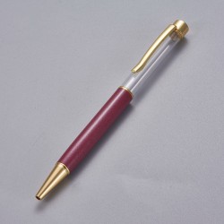Stylo à décorer de perles tube vide à customiser doré vieux rose x 1 pièce