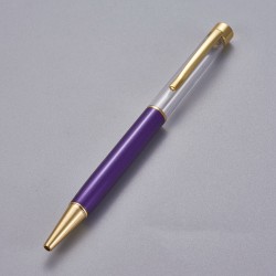 Stylo à décorer de perles tube vide à customiser doré indigo x 1 pièce