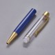 Stylo à décorer de perles tube vide à customiser doré bleu foncé 01 x 1 pièce