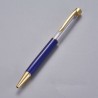 Stylo à décorer de perles tube vide à customiser doré bleu foncé 02 x 1 pièce