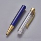 Stylo à décorer de perles tube vide à customiser doré bleu foncé 02 x 1 pièce