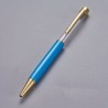 Stylo à décorer de perles tube vide à customiser doré bleu ciel foncé x 1 pièce