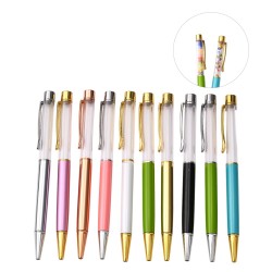 Stylo à décorer de perles tube vide à customiser argent et doré x 10 pièces