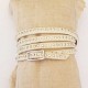 Bracelet 3 à 4 tours 6 mm avec strass fermoir passant