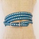 Bracelet 3 à 4 tours 6 mm avec strass fermoir passant