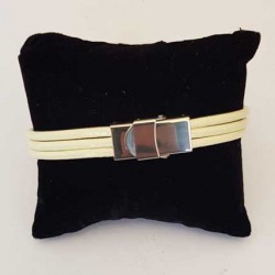Bracelet cuir 03 mm Lisse ajustable au poignet