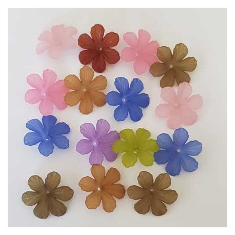 15 Fleurs de Guimauve Lucites assortis