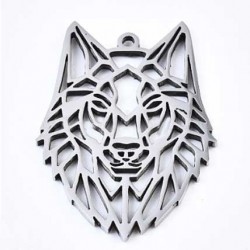 Breloque Loup Acier Inoxydable