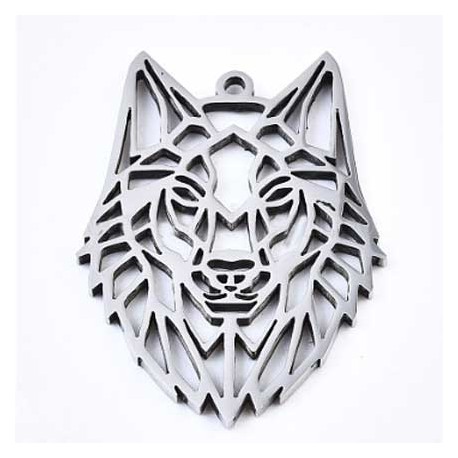 Breloque Loup Acier Inoxydable