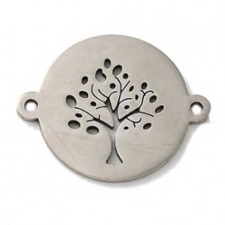 Connecteur Pendentif breloque Arbre De Vie N°01 en acier inoxydable