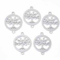 Connecteur Pendentif breloque Arbre De Vie N°02 en acier inoxydable