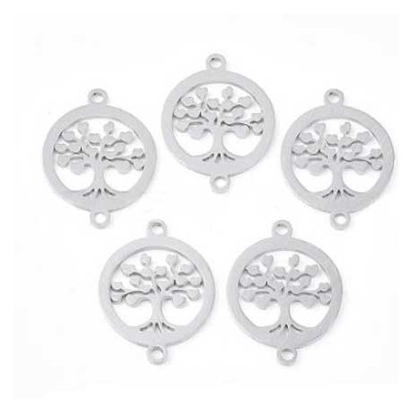 Connecteur Pendentif breloque Arbre De Vie N°02 en acier inoxydable