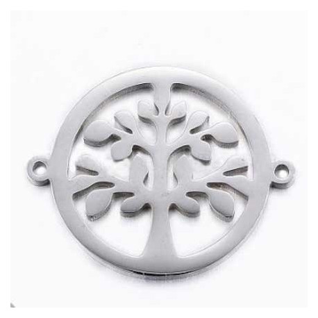 Connecteur Pendentif breloque Arbre De Vie N°03 en acier inoxydable