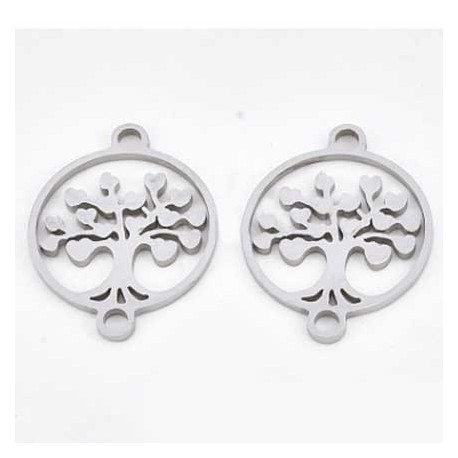 Connecteur Pendentif breloque Arbre De Vie N°04 en acier inoxydable