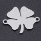 Connecteur Pendentif breloque Fleur Trèfle N°01 en acier inoxydable