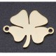 Connecteur Pendentif breloque Fleur Trèfle N°01 en acier inoxydable