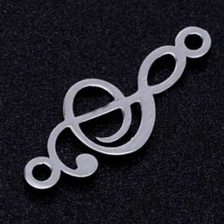 Connecteur Pendentif breloque Clé De Sol N°01 en acier inoxydable