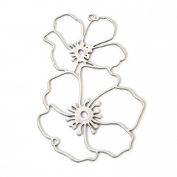 Breloque Fleur Double en acier inoxydable