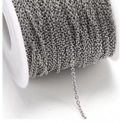 Chaîne Forçat N°04 en acier inoxydable 3 x 2.5 mm