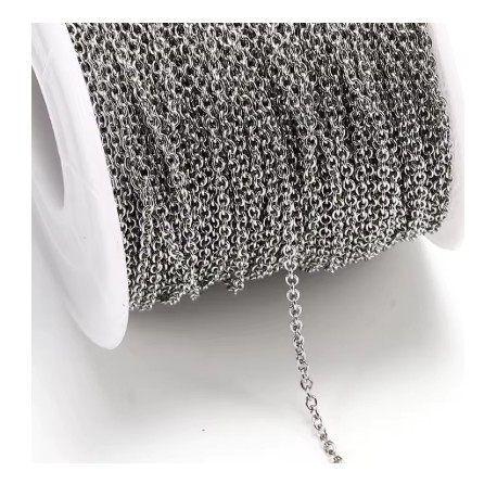 Chaîne Forçat N°04 en acier inoxydable 3 x 2.5 mm